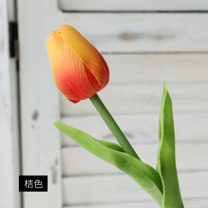 Realistic Miniature PU Tulip Flower – Perfect for Home Décor, Living Room, and Dining Table Centerpieces, Elegant Artificial Floral Arrangement for Lasting Beauty