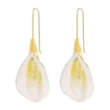 Stylish Long Alloy Drop Oil Floral Earrings - Unique and Creative Design for Effortless Elegance