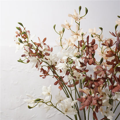 Stunning Autumn-Inspired Artificial Flower Arrangement - Realistic Orchid Décor for Weddings, Home Decoration, Display Windows, and Festive Occasions