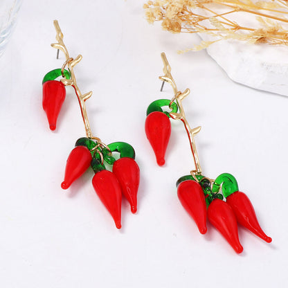 Chic & Unique Red Chili Pepper-Inspired Luxury Earrings – Bold Statement Jewels for Fashion-Forward Women