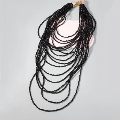 Bohemian-Inspired Multi-Layered Long Necklace with Intricate Design - Versatile Casual Accessory for Women