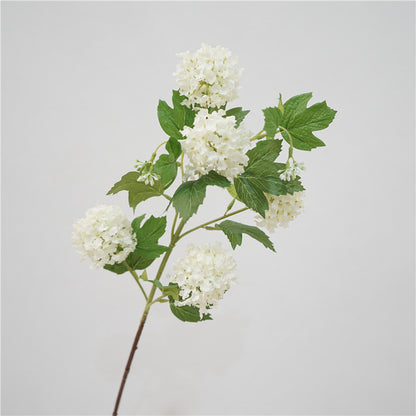 Stunning White and Green Snowball Flower Arrangement - Elegant European and American Style Faux Floral Décor for Living Room and Showcase Spaces - High-Quality, Realistic Home Decoration