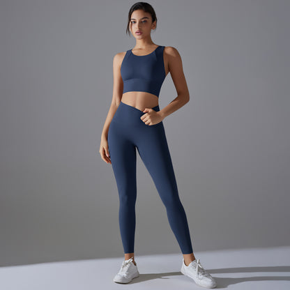 High Waisted Skin Friendly Sports Bra and Leggings Set for Comfort and Support No Underwear Needed for Running Yoga and Fitness