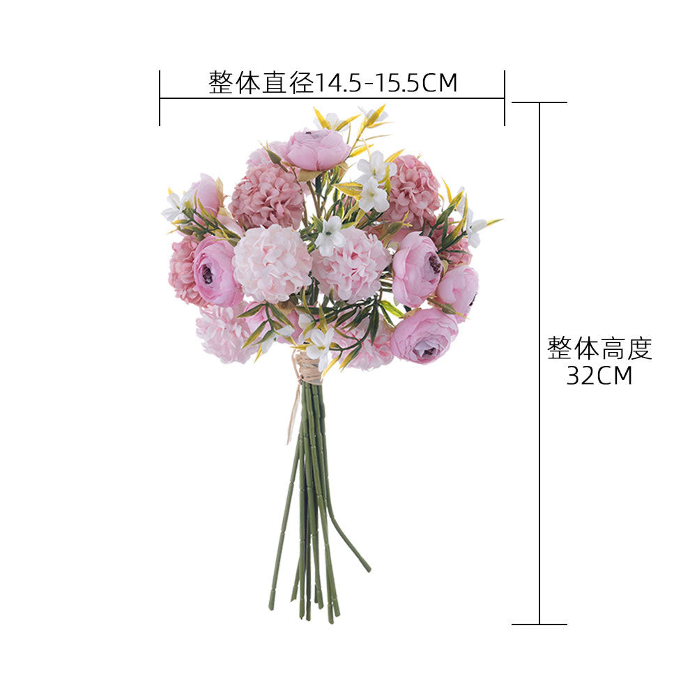 Stunning Artificial Rose Bouquet with Lush Lotus: Elegant Home Décor for Weddings and Special Occasions - Perfect Realistic Faux Flower Arrangement MW83519