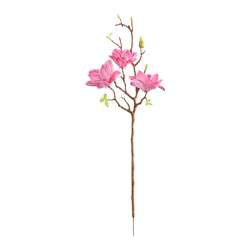 Realistic Magnolia Flower Home Décor Arrangement - Perfect for Living Room and Tea Room Decoration - Soft Touch Faux Magnolia Flower Bouquet