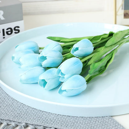 Realistic Mini PU Tulip | Artificial Faux Flowers for Home Decor and Wedding Celebrations - Long-lasting and Maintenance-free