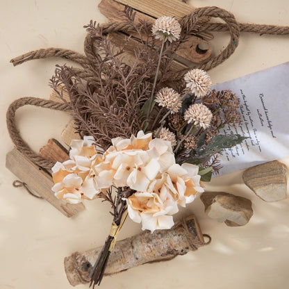 Beautiful Simulated Hydrangea and Dandelion Bouquet - Perfect for Weddings, Wall Decor, and Home Decoration - CF01006