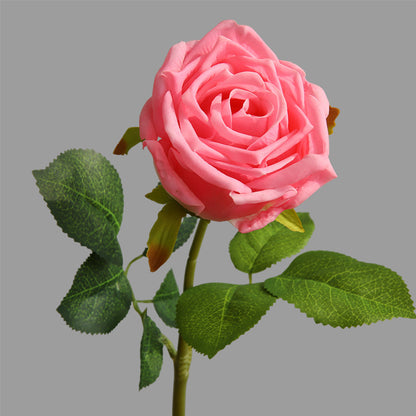 Single Artificial Moisturizing Rolled-edge Rose Bouquet for Elegant Home Decor, Photography Props, and Indoor Arrangements - Perfect for Captivating Decor