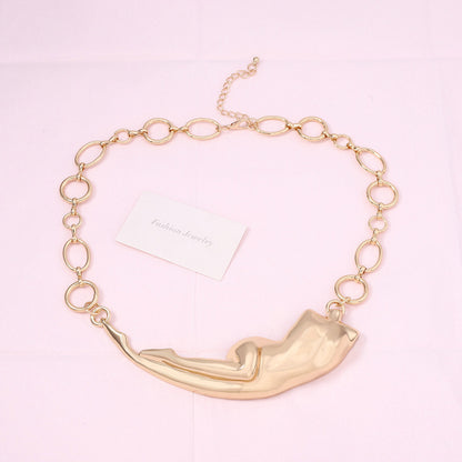 Stylish Minimalist Irregular Abstract Pendant Necklace - Versatile Statement Piece for Hip Hop Punk Fashion Enthusiasts