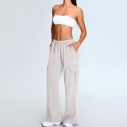 Women's Sports Bra and Yoga Set Comfortable Sleeveless Crop Top with Relaxed Fit Utility Straight Leg Pants for Flexibility