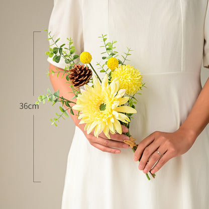 Charming Single Stem Sunflower Bouquet - Perfect for Photoshoots, Home Décor, and Seasonal Celebrations - Realistic Faux Flowers for Living Room Arrangements