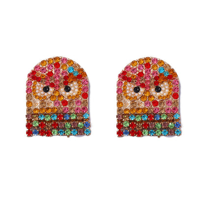Charming Minimalist Halloween Owl Earrings with Rhinestones - Perfect for the Festive Season and Everyday Wear