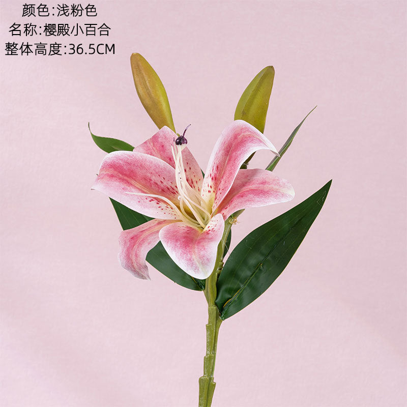 Realistic Faux Lily Flowers - Elegant Green Plant Décor for Weddings - CL09006