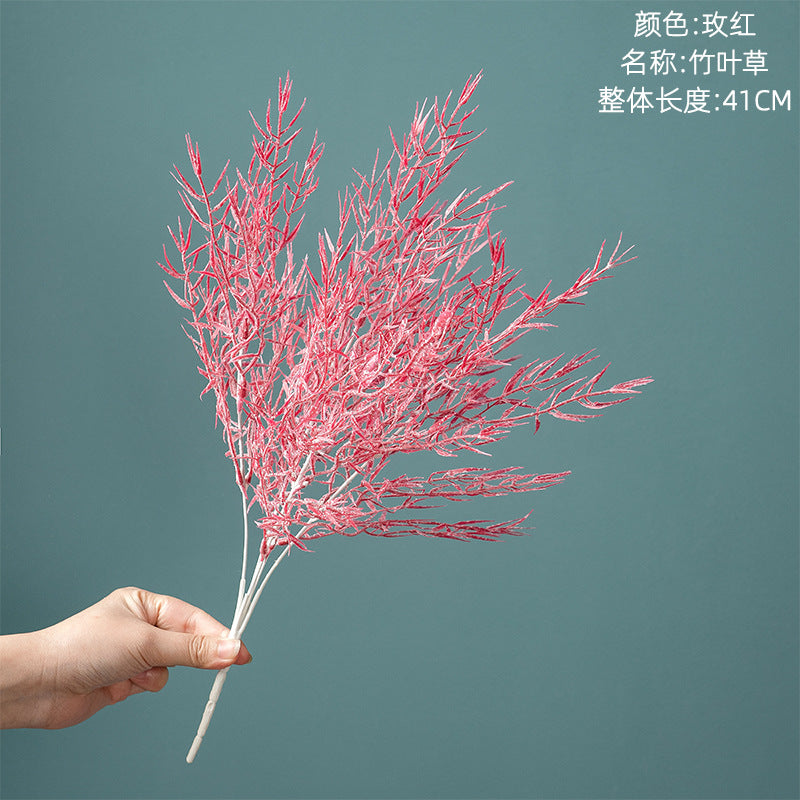 Elegant Bamboo Leaf Grass Faux Floral Arrangement for Home Decor – Perfect for Weddings, Bouquets, and Plant Walls – MW73771