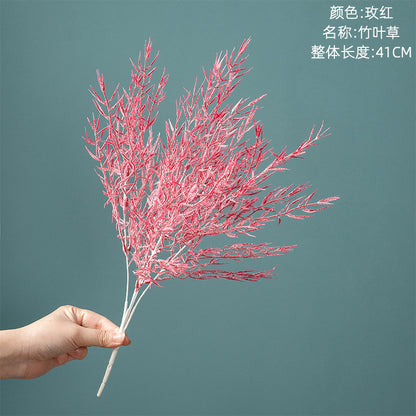 Elegant Bamboo Leaf Grass Faux Floral Arrangement for Home Decor – Perfect for Weddings, Bouquets, and Plant Walls – MW73771