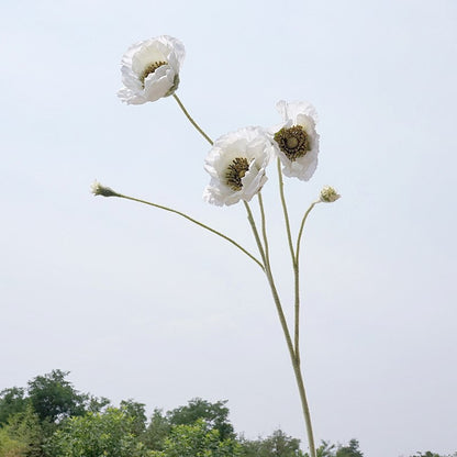 Realistic 5-Head Poppy Artificial Flowers for Home Decor, Wedding Backdrops, Photography Props - Beautiful Silk Floral Arrangements for Lasting Elegance