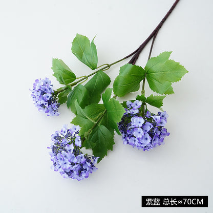 Faux Hydrangea Triple-Headed Artificial Flower Arrangement for Elegant European Home Decor – Perfect for Floral Styling and Garden Aesthetics