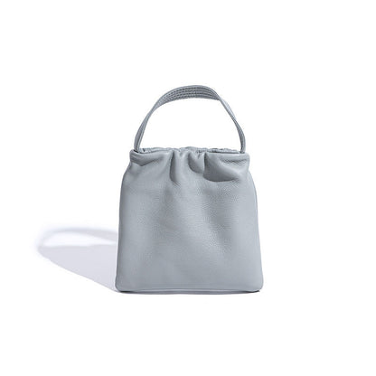 Luxurious Genuine Leather Crossbody Bag Chic Crinkled Design Lightweight and Versatile Handheld Square Purse for Modern Style