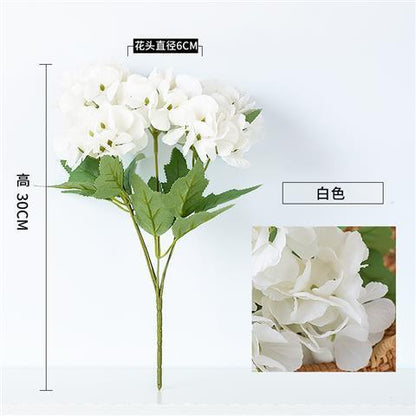 Stunning 5-Branch Silk Hydrangea Artificial Flowers - Realistic Faux Floral Arrangements for Coffee Table Décor, Elegant Table Centerpieces, and Beautiful Silk Flower Bouquets