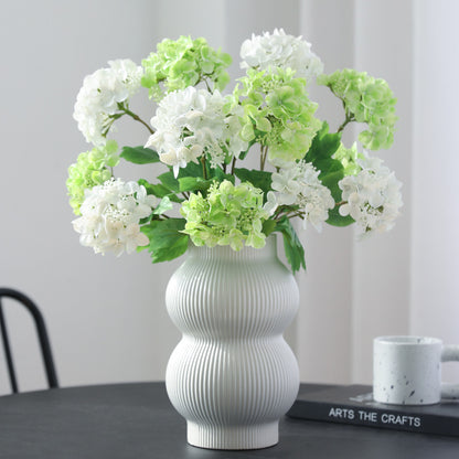 Realistic Touch Faux Hydrangea Flower Arrangement with Dual Heads - Perfect for Refreshing Table Decor, Wedding Events, and Home Styling