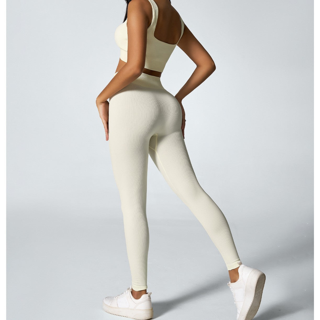 High Waisted Ribbed Yoga Leggings for Women Breathable Stretchy Outdoor Fitness Pants for Enhanced Butt Lift and All Day Comfort