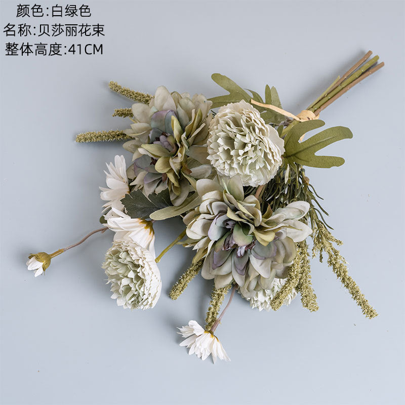 Elegant Beshali Floral Bouquet for Home Décor - Stunning Wedding Handheld Flower Arrangement, Wall Decoration, and Realistic Faux Flowers (CF01027)