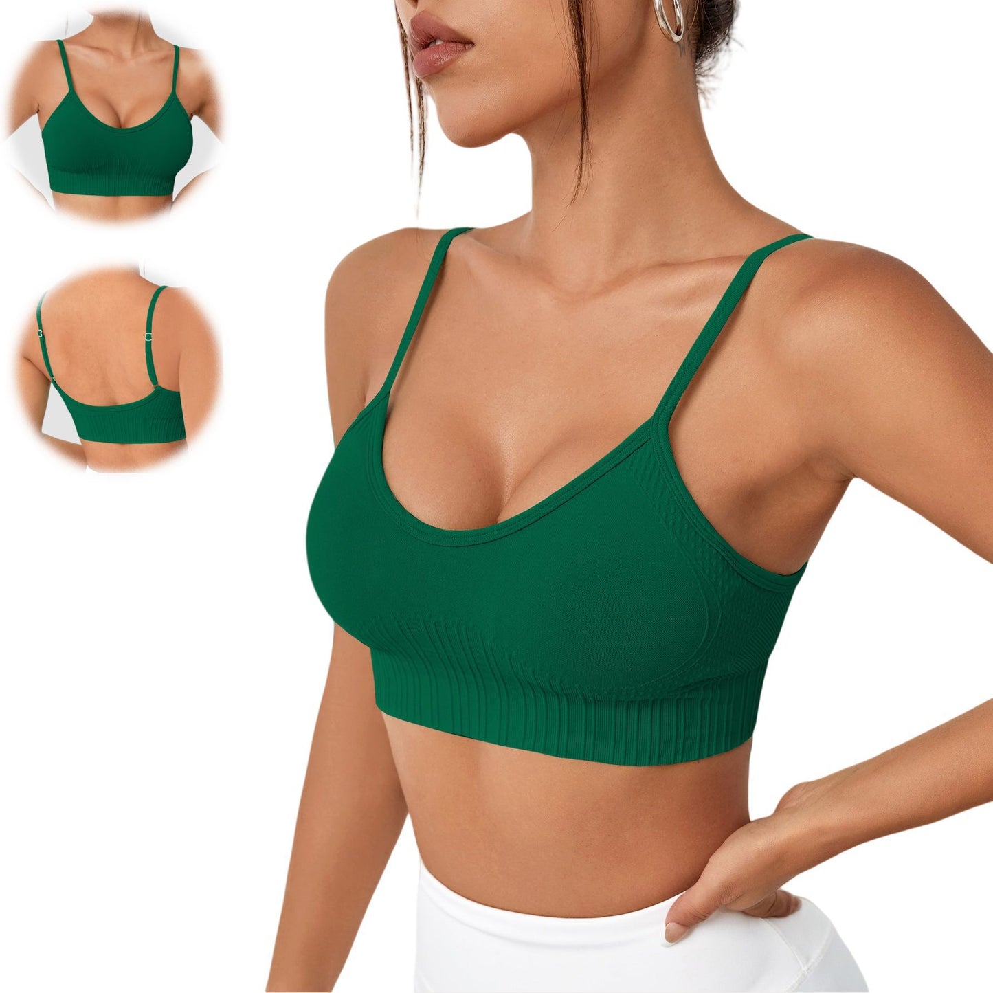 Seamless Adjustable Strappy Yoga Bra for High Impact Support Shockproof High Elasticity and Enhanced Lift for Outdoor Fitness Activities