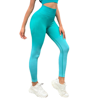 Seamless Gradient Yoga Pants for Women High Waisted Peach Butt Lifting Quick Dry Workout Leggings for Running and Fitness