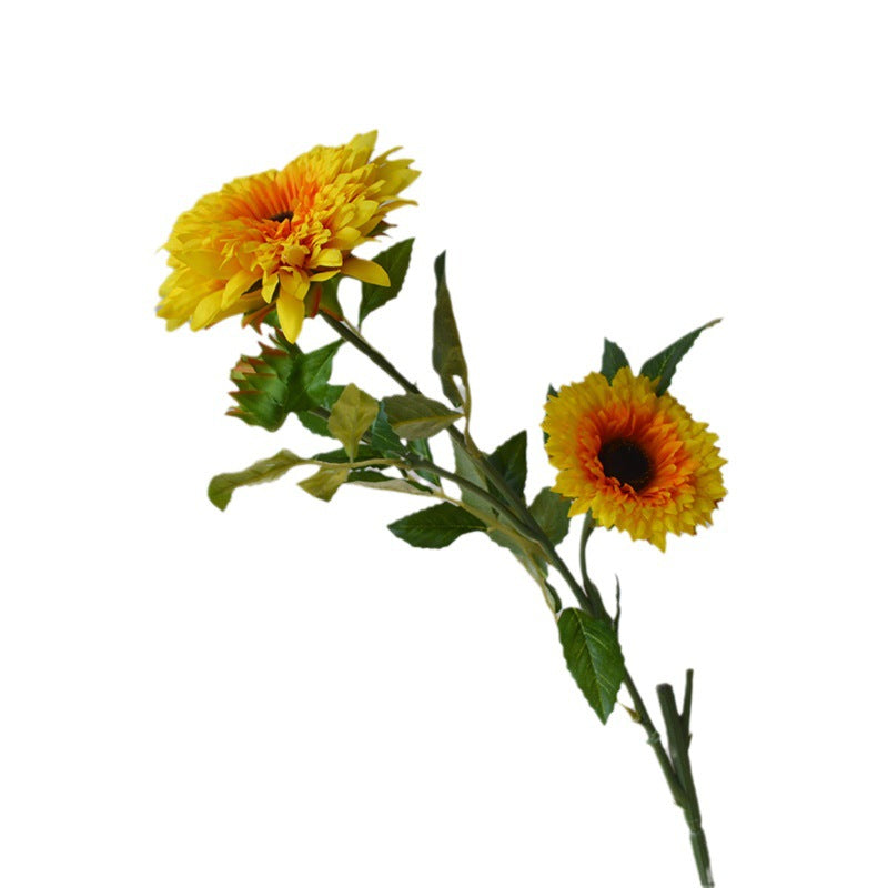 Luxurious Multi-Layered Long-Stem Sunflower Bouquet - Elegant Provence Style Home Decor for Living Room and Dining Table