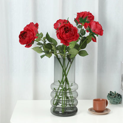 Luxurious Touch Realistic Austin Rose Bouquet -  Quality Faux Flowers for Elegant Home Decor