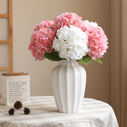 Realistic 3D Touch Hydrating Faux Hydrangea Flower Décor for Home, Dining Table, and Bedroom - Lifelike Silk Floral Arrangement Accent Piece