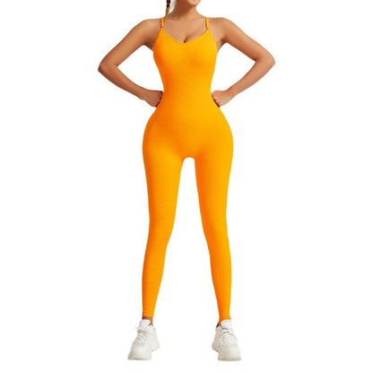 Seamless Backless Yoga Jumpsuit Versatile Fitness Bodysuit for Dance Yoga and Workout Comfortable and Breathable Activewear