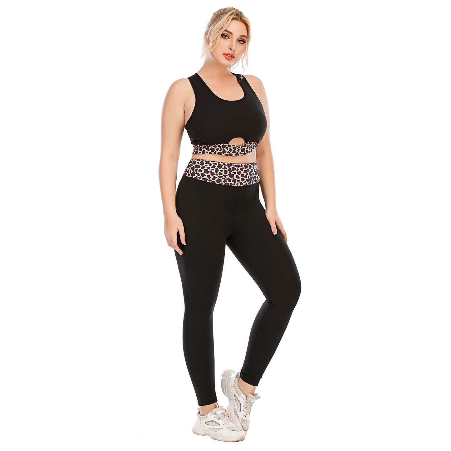 Plus Size Gym Outfit Set High Performance Yoga Clothes with Supportive Sports Bra and Leggings for Comfort and Flexibility