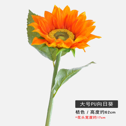 Realistic PU Sunflower Artificial Flower for Home Decor, Wedding Decorations, and Event Centerpieces - Vibrant Faux Sunflower for Hotels and Special Occasions