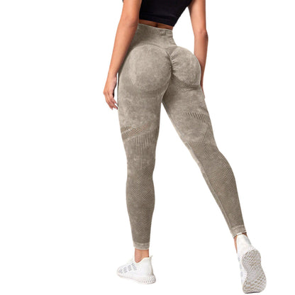 Seamless Sand Wash High Waisted Yoga Leggings for Women Tummy Control Butt Lifting Moisture Wicking for Workout Fitness