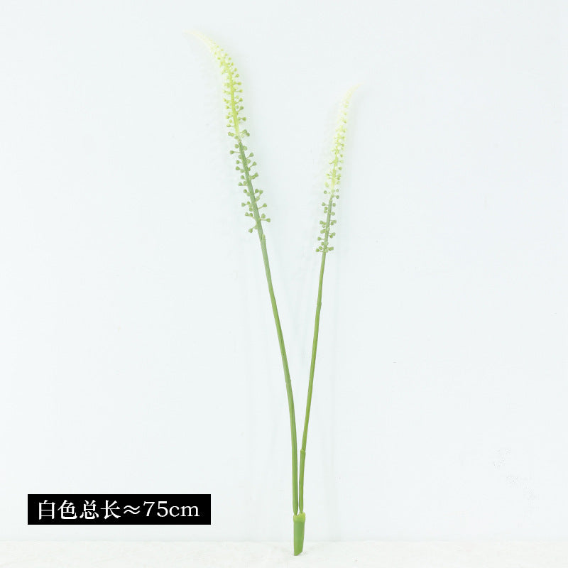 Elegant Faux Green Foxtail Grass Plant - Single Stem, Leafless, Perfect for Home Decor & Weddings - Lifelike Indoor Artificial Greenery