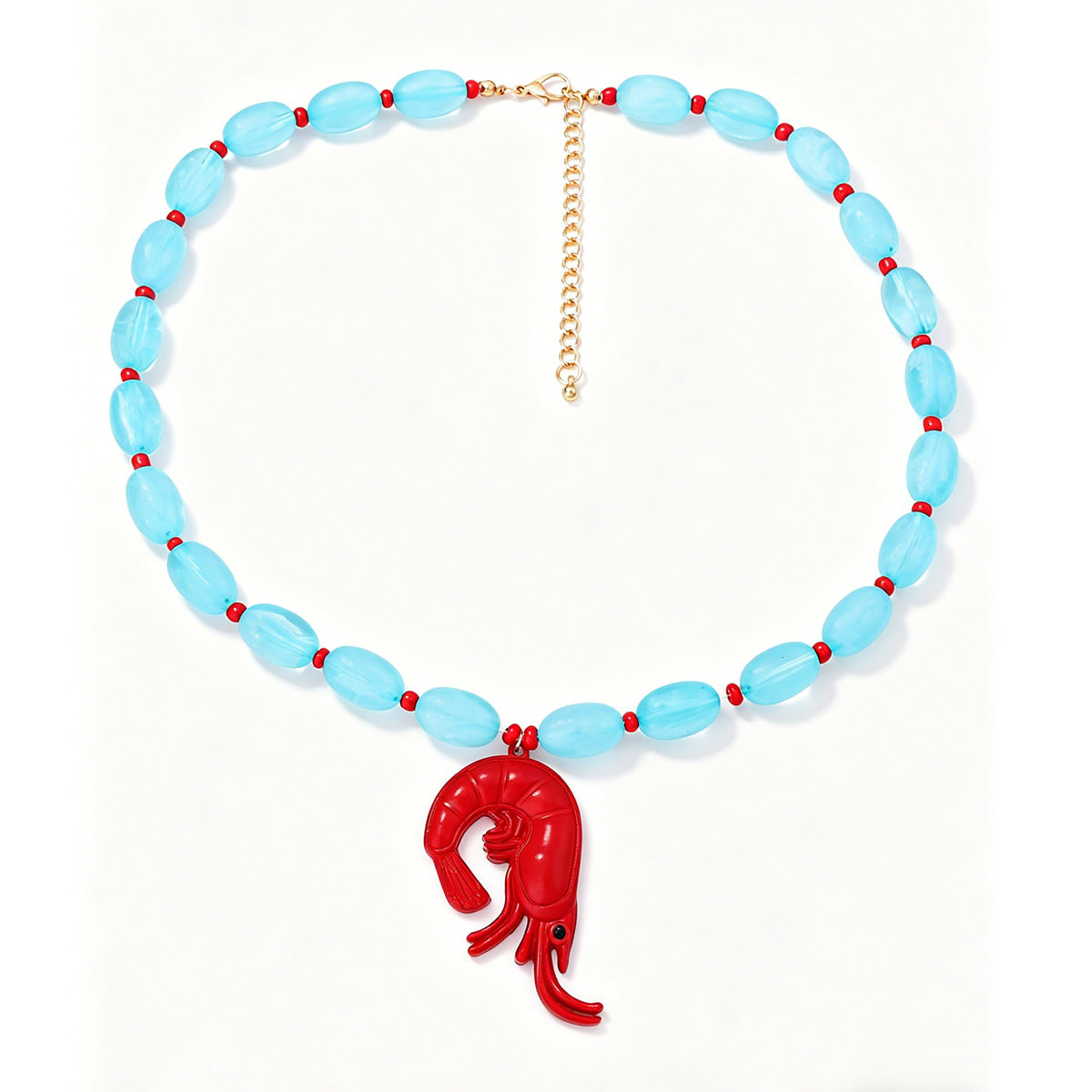 Summer Holiday Ocean-Inspired Alloy Dragon Scale Small Fish Pendant Necklace for Women - Versatile Beach Jewelry Perfect for Every Occasion