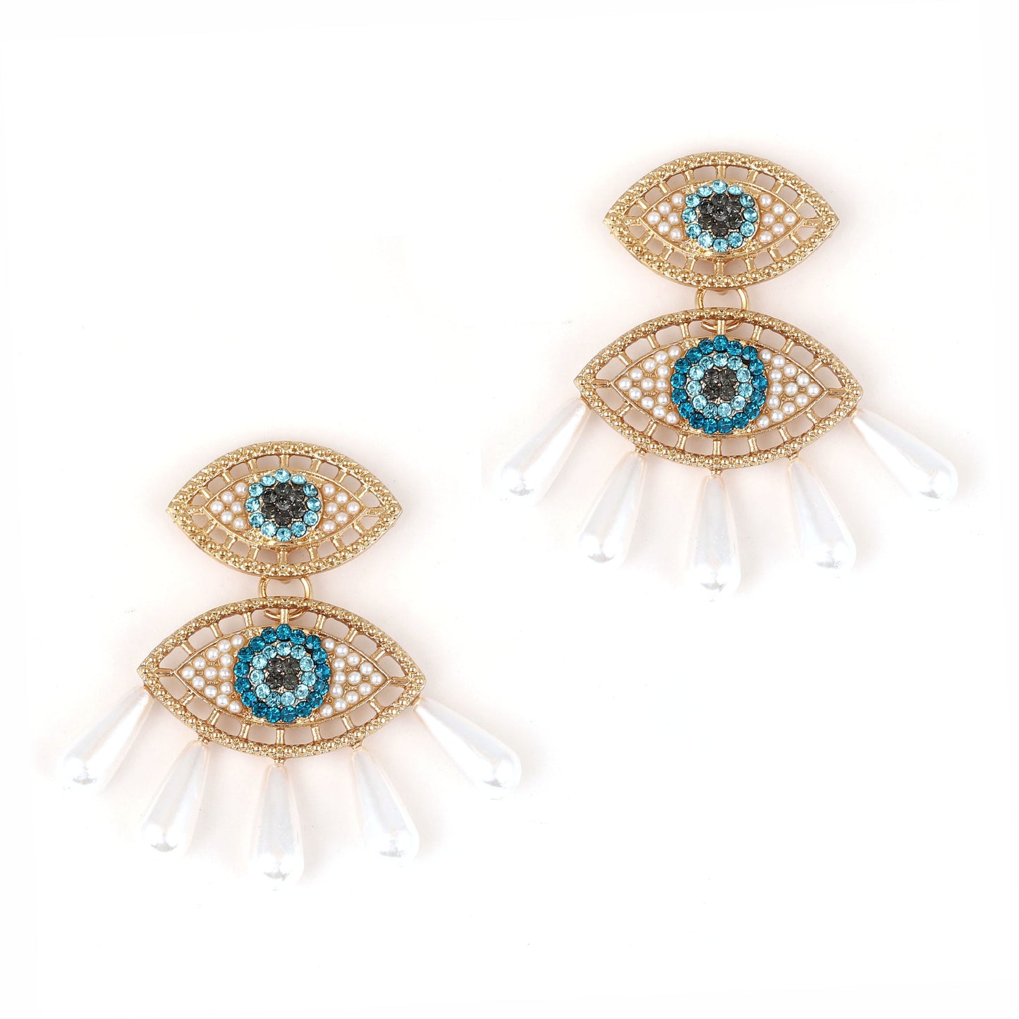 Arrival: Angel Eye Earrings with Sparkling Water Crystals, Elegant Pearl and Geometric  Design - Versatile Women's Jewelry for Every Occasion