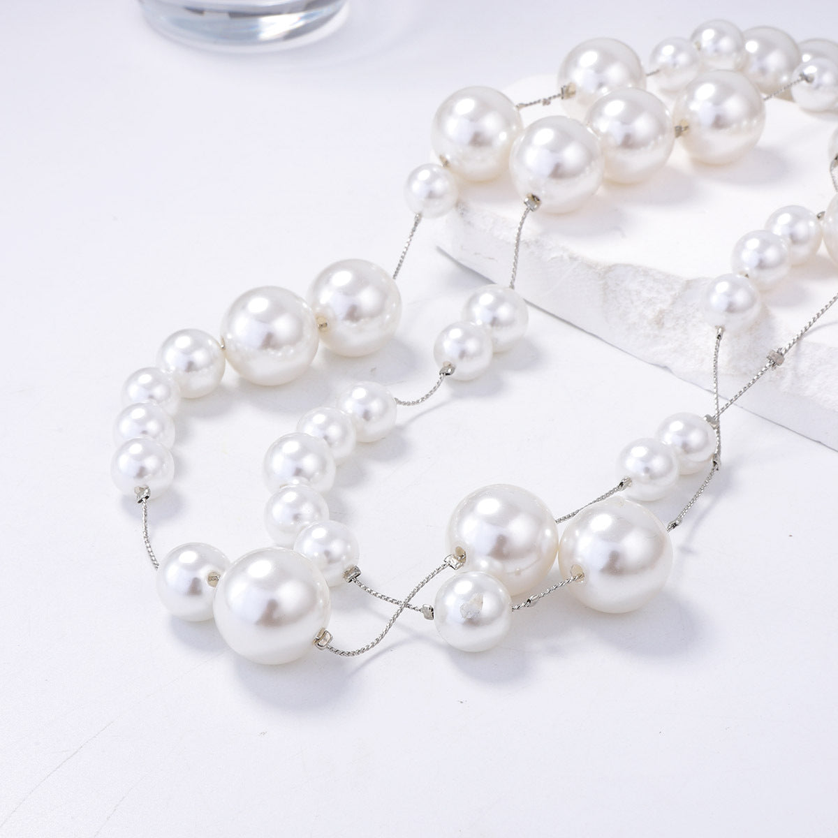 Elegant Minimalist Imitation Pearl Long Chain Necklace - Versatile Sweater Layering or Standalone Piece for Women