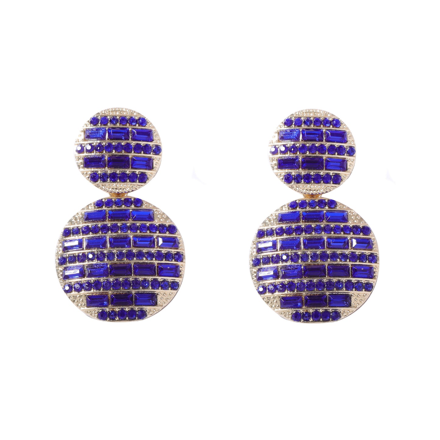 Stunning Simple Geometric Round Pendant Earrings with Full Diamond Sparkle – Perfect for Everyday Glamour and Effortless Chic Style