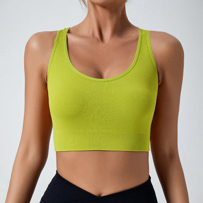 Seamless Ribbed Sports Bra and Yoga Top for Women Support for Running Gym Workouts and Everyday Fitness Quick Dry Shock Absorbent and