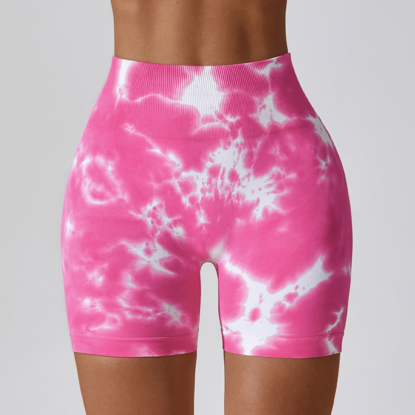 High Waisted Tie Dye Seamless Yoga Shorts for Women Sculpting Comfortable and Stretchy for Performance