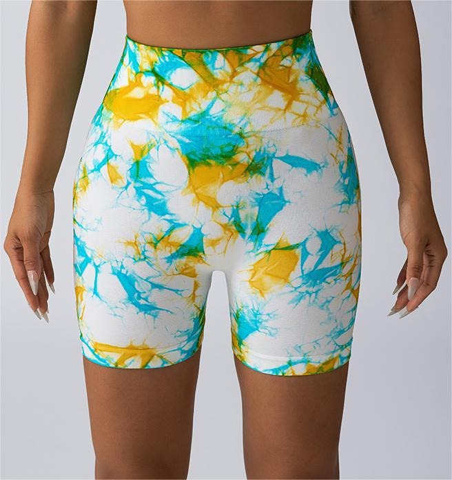 Seamless High Waisted Tie Dye Yoga Shorts for Women Peach Butt Enhancing Fitness Shorts for Comfort and Style