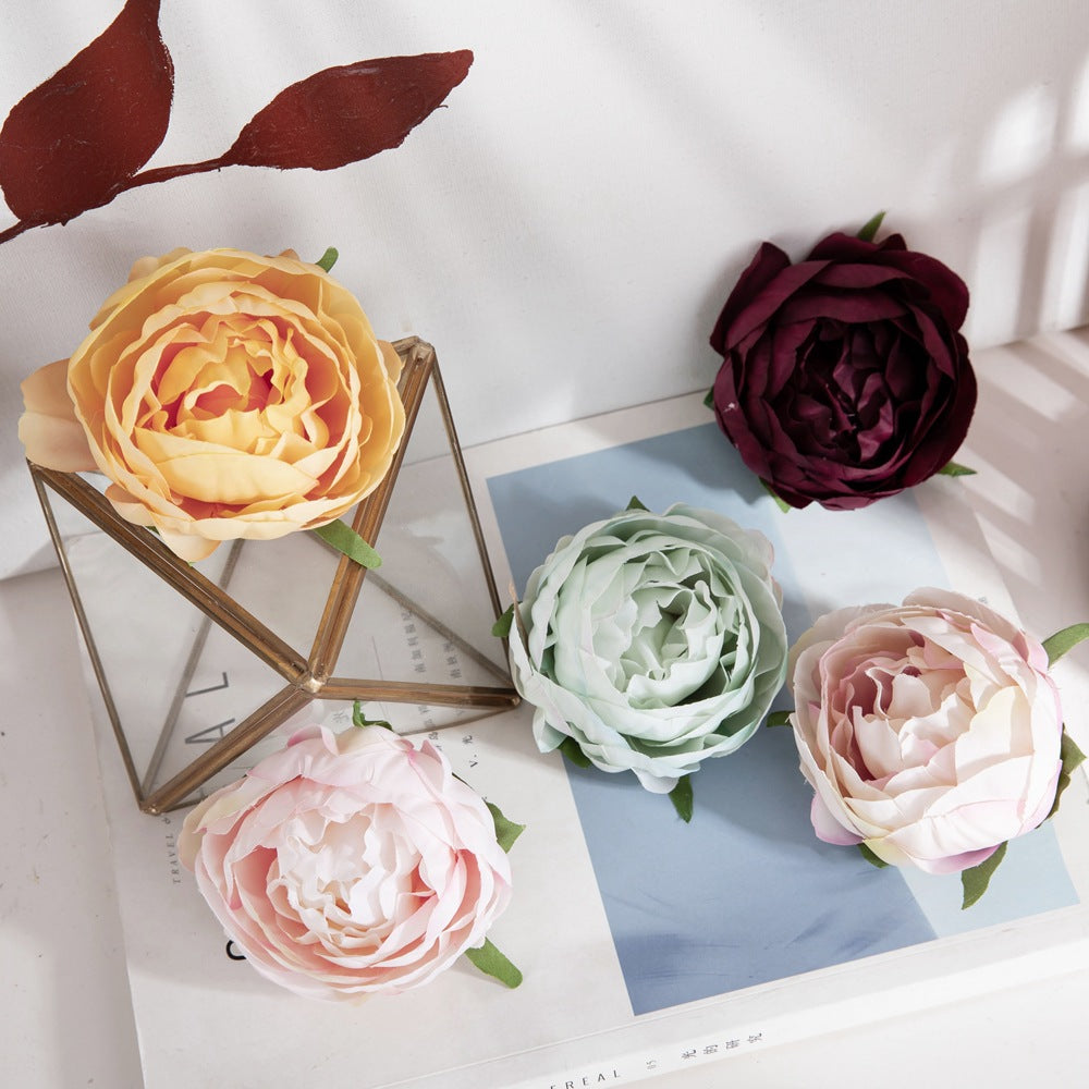 Stunning Artificial Peony Floral Headpiece Decoration - Realistic Faux Flowers for Weddings and Events - Greenery Plant Decor, INS Style, DY1-3339