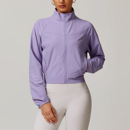 Lightweight Quick Dry Women's Sports Jacket Long Sleeve Windproof Outdoor Running and Yoga Wear for Fitness Enthusiasts and Active Lifestyles Model 8945