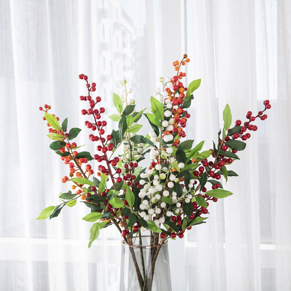 Charming Miniature Christmas Berry Faux Flower Arrangement – Perfect Home Decor for Weddings and Festive Celebrations | MW30000