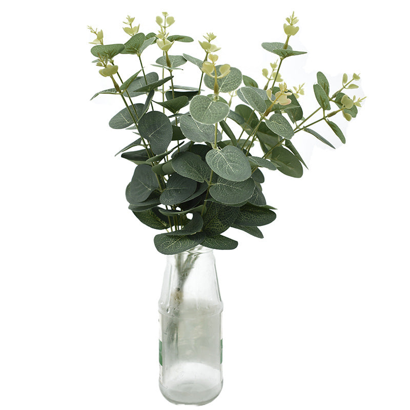 Single Stem Faux Eucalyptus Leaf Green Plant – Perfect for Dried Flower Arrangements, Money Leaf Wedding Decorations, and Elegant Home Accents