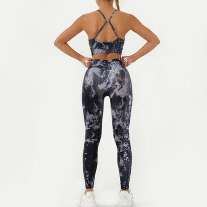 Seamless Printed High End 3 Piece Yoga Set Quick Dry Breathable and Sculpting Leggings for Comfort and Style