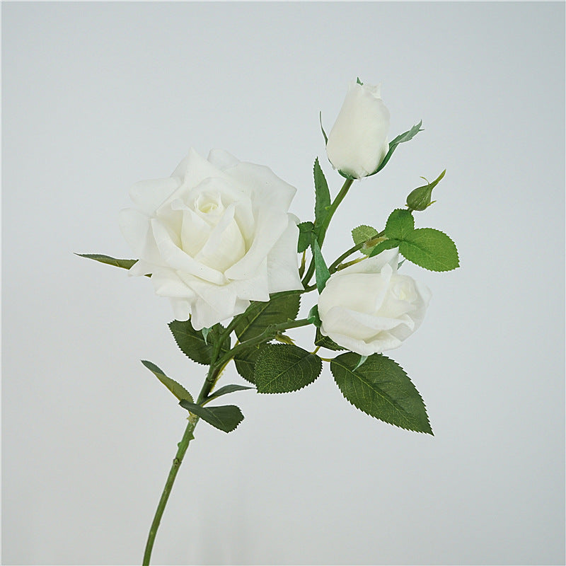 Quality Touch Soft Hydrating Rose Floral Arrangement - 3-Head Decorative Home Accent for Weddings, Events, and Photography Props