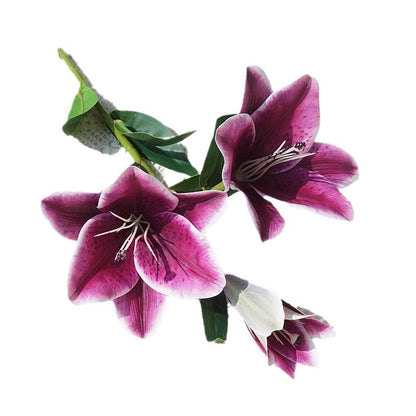 Realistic Sunlit Lily Artificial Flowers for Home Décor - Perfect for Weddings, Celebrations & Everyday Display